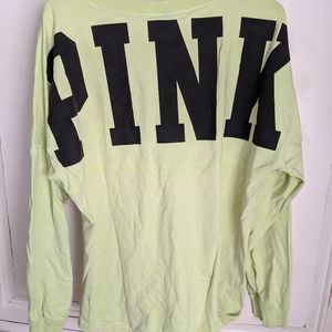PINK Neon Yellow Long Sleeve shirt